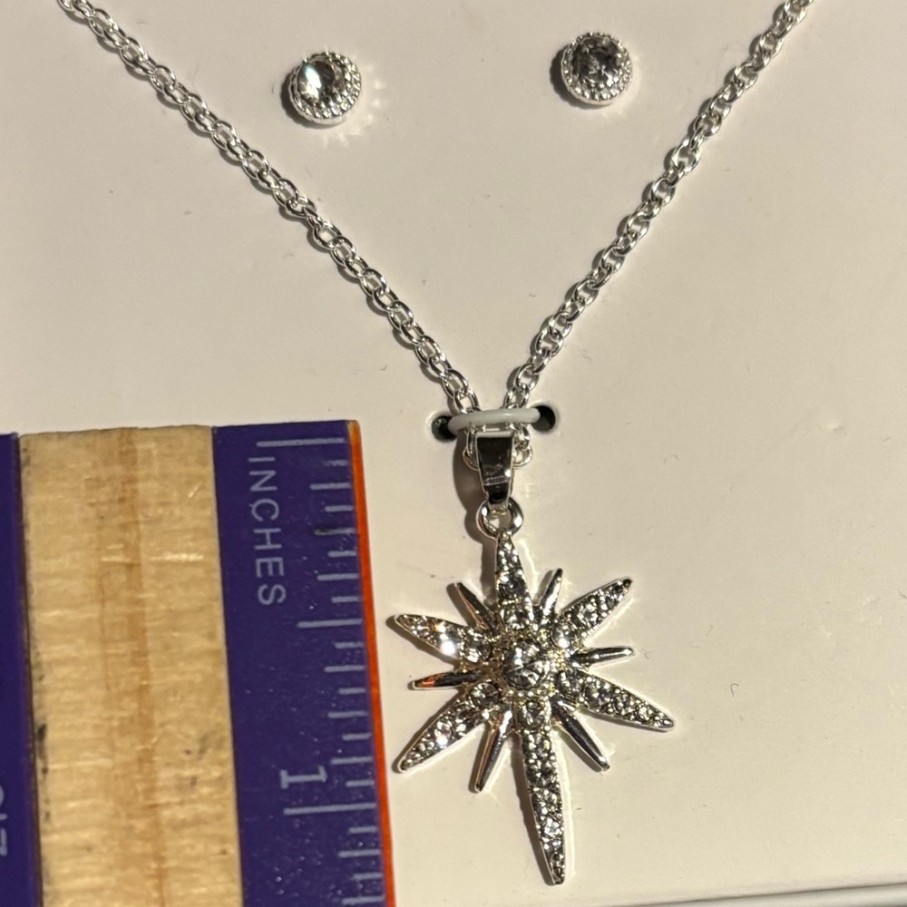 Nine West Silver Necklace and Earring Set - Picture 4 of 5